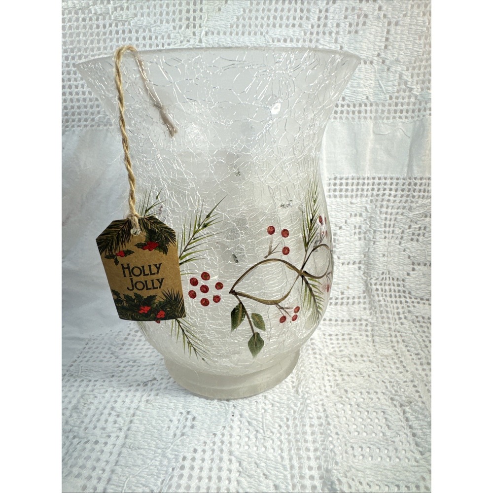 New with Tags Holly Jolly Decorative Vase